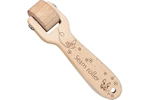 SPIZUMMP Quilting Seam Roller - Sewing Seam Roller Wallpaper Roller With Ergonomic Handle, Solid Wood Cloth Pressing Wheel For Sewing, Quilting, Print, Wallpaper