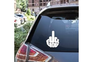 Adesivo stickers in vinile prespaziato mod. Fuck You - Nero o Bianco cm 10 x 13 - Kamiustore (Bianco)