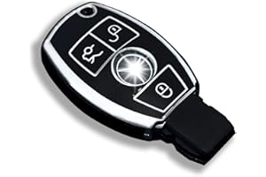 OFFCURVE Couvre Clef Etui a Clef, Étui à Clés TPU Etui Carte Clé Voiture 2/3 Boutons pour Mercedes Benz Class A B C E R S V W ML CL CLA CLE CLK GLA GLC GLE GLK AMG A203 W211 W245