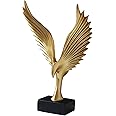 WANCHIY Eagle Statue Decoration, Golden Eagle Sculpture Modern Home, Office Figurine Decor Desktop Decoration, Eagle ornament art gift
