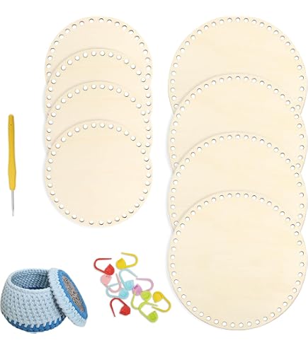 5 Fondi In Legno Per Cestini Fai Da Te – Forme Cuore, Orso, Fiore, Stella, Rotondo – Base Per Uncinetto E Macramè – 15 Cm