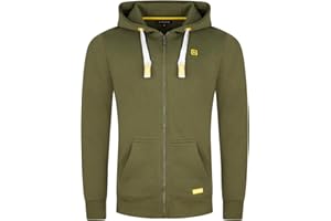 riverso RIVNoah Men's Hooded Jacket, Regular Fit Hoodie with Pockets, Zip, Sweat Jacket, Streetwear, Training Jacket, Brown, Red, Blue, Black, Green, Grey, S, M, L, XL, XXL, 3XL, 4XL, 5XL