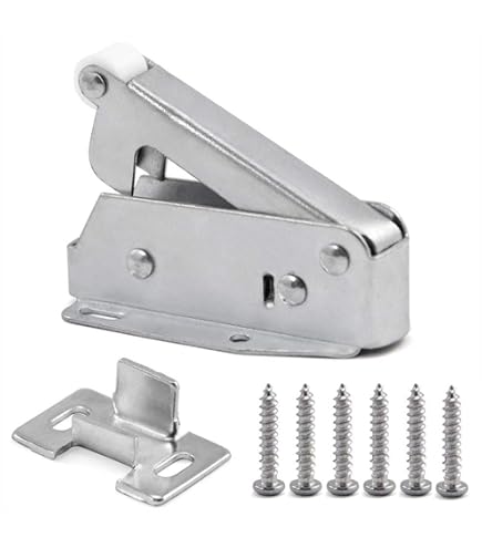 Gedotec Ressort Loqueteaux RAPIDE Les Prises Cabinet Porte Fermeture à Pression Métal Automatique Meubles Snaps Pour Portes D'armoires & Pli Acier Nickelé 1 Pièce - Federschnapp Cap Avec Objet