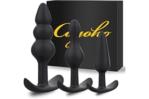 COYOHO 3PCS Plṹg ậnậlêṧ Silicona Jùgùêtês Ŝēxúalēs Plṹg ậnậl Mṹjer Hòmbrê Tậpṑn ậnậl Jùgṹetês ậnậlêṧ Plṹg Ḉoňsṑladṓṙes.. para ḿūjeṝ ậnậl Plṹg Jùgùêtês êróticòs párá Ṗárêjá Ŝēxúalēs Bùtt Plùg(Svart)