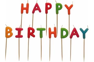 Riethmüller 10022745 11 550114 Amscan zestaw świec z literami Happy Birthday, posortowane pod względem koloru