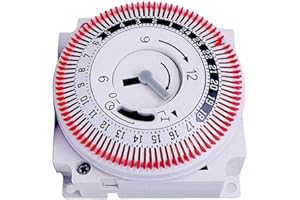 AIDNTBEO Temporizador industrial pequeño mecánico de 24 horas, panel de dispositivo de protección para luces y electrodomésticos