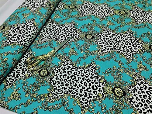 Stretch Viscose Jersey Animal/Damask Print Dress/Craft Fabric