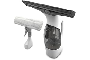 IKEBORM Akku Fenstersauger, Elektrisch Fensterputzer mit Abnehmbarem Wassertank & Sprühflasche, Kabelloses Fensterreiniger für Spiegel, Autoscheiben, Fliesen, Handheld & wiederaufladbar
