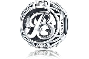 YASHUO Birthday Charms Genuine 925 Sterling Silver Diy Initial A-Z Charm Alphabet Charms Letter Beads for Pandora Charms Bracelets