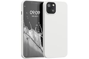 kwmobile Carcasa Compatible con Apple iPhone 13 Funda de Silicona - Flexible con Interior de Microfibra - Suave Protector antigolpes - Blanco Mate