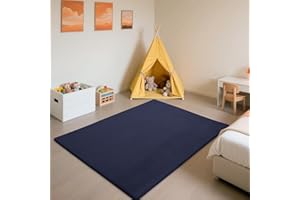 SETHEPACE Tapis d'éveil et de Jeux Bebe Epais de 3 CM, Tapis Salon Chambre Poil Ras Bleu Foncé 200x300 CM, Tatami Tapis Doux pour la Chambre Bebe, Chambre d'enfants