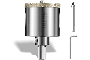 PHMNZIP Scie Cloche Diamantée 45 mm Avec Foret Guidage de Centrage Ouvre Trou en Verre Foret Diamant Trepans pour Carrelage Trépan Diamant pour Carrelage, Porcelaine, Verre, granit, Marbre et Céramique