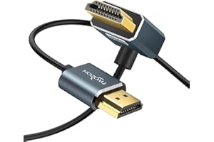 Twozoh Elastyczny kabel HDMI do HDMI w dół kąt 270° 0,3M, ultracienki i smukły kabel HDMI obsługuje 3D/4K przy 60Hz