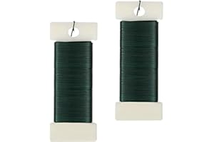 ATBEAMEN 2 Rolls Green Florist Wire for Wreath Making, 22 Gauge Christmas Wire Roll for Craft, Flower Arranging, Floristry, DIY Projects