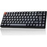 Keychron K2 Clavier de Jeu mécanique sans Fil, 84 Touches 75% Design rétroéclairées par LED Blanches Rechargeables USB-C Clav
