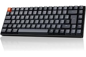 Keychron K2 Clavier de Jeu mécanique sans Fil, 84 Touches 75% Design rétroéclairées par LED Blanches Rechargeables USB-C Clavier Filaire Bluetooth, Gateron G Pro Switch Marron pour Mac/Windows