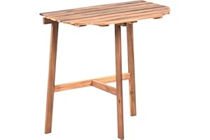 ‎BELIANI Beliani Balkontisch Akazienholz braun 70 x 44 cm klappbar Latten-Optik rustikal Osigo
