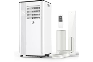 KGOGO Condizionatore Portatile 9000 BTU/H,4-in-1 Climatizzatore Portatile,Ventilatore,Deumidificazione,ventilazione mit Doppio Display Digitale,24H Timer,Modalità Sleep,Applicabile a 88m³(33㎡)