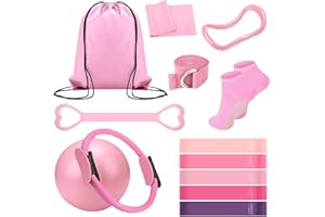 HK ONLINE 13pc PRO ELITE PILATES KIT -PILATES CIRCLE, Yoga Ring & Band, Socks, YOGA EQUIPMENT, BOOTY Bands, BODY TRIMMER, Waist & Ab Shaper, Arms, Chest, Sit Up Puller & Gym Bag