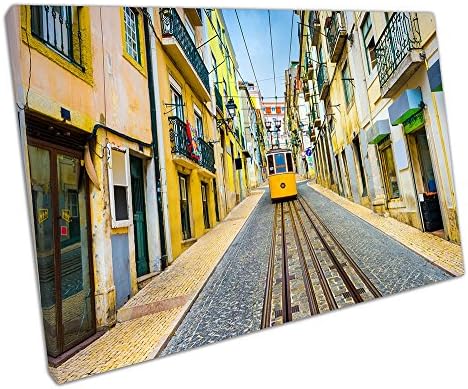 YELLOW LISBON TRAM Picture PRINT ON CANVAS 30x20"