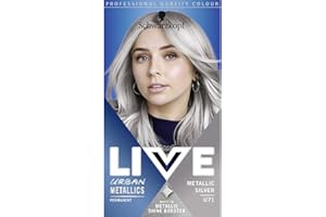 Schwarzkopf LIVE Urban Metallics Vibrant, Long Lasting, Permanent Silver Hair Dye, Infused with Coconut Oil for Shiny Hair - Metallic Silver U71