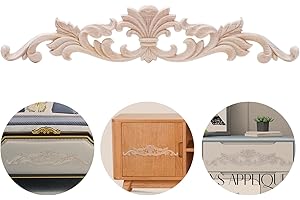 NAKUPENDA 2 Stücke Holz Geschnitzt Ornament Unlackierte Holzapplikationen Holz Skulptur Applique Onlay Holzschnitzerei Applikation für Möbel Dekoration Schrank Fenster Tür Bett Dekor (Stil 1)
