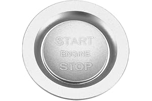 X AUTOHAUX Car Engine Start Stop Button Cover Trim Kit Silver Tone