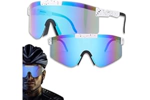 Atuoxing Fahrradbrille, Polarisierte UV400 Schutzbrille Radsportbrille mit Verstellbarem Bügel, Herren Damen Sportbrille, für Outdooraktivitäten Wie Radfahren Laufen Golf Ski im Freien