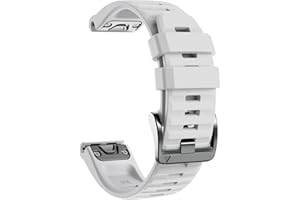 NotoCity Bracelet pour Garmin Fenix 7/6/5/6 pro/7 pro/5 plus, Quickfit 22mm Bracelet pour Garmin Forerunner 935/945/955/965, Epix Gen 2, Instinct/Instinct2, Quatix 7/6/5/7 pro, Approach S60(Blanc)