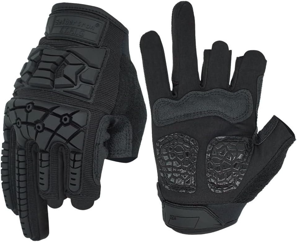Seibertron T.T.F.I.G 2.0 Men's Tactical Military Gloves Flexible Rubber Knuckle Protective for Combat Hunting Hiking Airsoft Paintball Motorcycle Motorbike Riding Outdoor Gloves