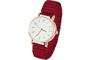 AOOSU Montre Femme Bracelet Extensible, Montre Femme à Bracelet Élastique Montres à Quartz Facile à Lire Grands Chiffres Arabes Bracelets en Métal-Cadeau Anniversaire ou Fête des Mères
