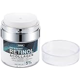 Retinol Facial Cream with Hyaluronic Acid and Collagen, 50 ml Airless Dispenser, Anti-Wrinkle and Anti-Aging Cream, Firming M