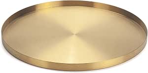 Goldenes Serviertablett Aus Edelstahl – Rund, 22 Cm, Perfekt Für Schmuck, Make-up & Deko