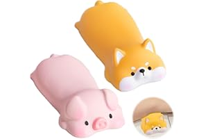 KASESSS 2 sztuki podkładki pod nadgarstki pod nadgarstek, śliczny resztę nadgarstka, klawiatura z Shiba Lnu i Piggy, podkładka pod mysz, podkładka pod nadgarstek, styl kreskówkowy, łagodzi zmęczenie