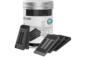 SUPERUS Zeppe in Plastica per Livellatori -Barattolo da 36 Pezzi, Zeppe da taVOLO forti e Durature, Spessori Fai-da-te per Mobili, Tavoli, Sedie, Credenze, Gambe di Tavoli, Ristoranti- Mobili Multiuso