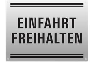 ‎OFFORM DESIGN Warnschild Einfahrt Freihalten 200x150 mm Aluminium silber matt eloxiert 4-fach gelocht Nr.37153-EL