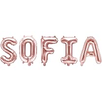 Palloncino Foil Mylar Rosa Gold Scritta Nome Sofia 35 cm : Amazon ...