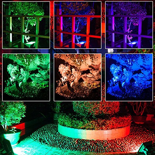 Warmoon 10W RGB LED Fluter Strahler Licht die Wasserdichte Sicherheitsleuchten mit EU Plug & Fernbedienung - 5