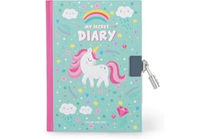 Legami - Diario segreto con Lucchetto, 328 Pagine, con Segnapagina, in Carta certificata,11x15,5 cm, Tema Unicorn