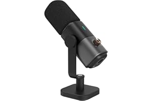 NearStream Microphone Dynamique USB et XLR, Micro Gaming Détection Supercardioïde, Plug and Play, Réduction du Bruit AI et Gain Audio, Taux d'échantillonnage 48 kHz/24 Bits, SNR≥75 DB, SPL≥125 DB