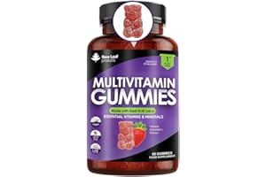 NEW LEAF PRODUCTS Multivitamin Gummies High Strength for Men Women - Vegetarian +14 Essential Vitamins & Minerals - Gluten Free, Non-GMO Multi Vitamins Chewable Adults Vitamin C A D E B12 B6 & Biotin, Zinc & Iodine