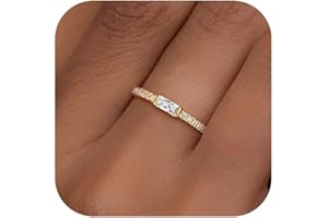 ZOERAY ZORAY Anillos para Mujer con Piedras de Nacimiento Apilable Fino Anillo Oro Mujer 18k de Compromiso con Circonita Cúbica Alianzas Boda Anillos Dorados Alianzas de Promesa Regalos Cumpleaños