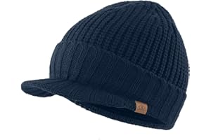 Magracy męska zimowa dzianinowa czapka z daszkiem na zewnątrz gruba czapka z daszkiem