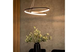 VALUELIGHTS Matt Black Loop Ceiling Light Integrated LED Hanging Adjustable Kitchen Island Living Room Light Fitting