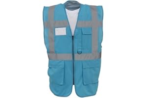 Expert Workwear Coloured Hi Vis Executive Vest High Viz Vests Zip with Pockets - 27 Colours
