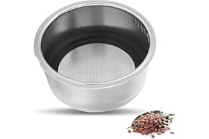 AGATIGE Tazón de filtro de café reutilizable, cesta de portafiltro de café de acero inoxidable de 51 mm Soporte de filtro de café desmontable Accesorio de reemplazo de máquina de esspesso de malla con colador