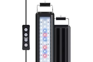 Nobleza LED - Luz de Acuario, 10W Peces Tanque Lámpara Iluminación de Plantado de Pecera, 3 Colores,Temporizador Ajustable, 10 Niveles de Brillo para Tanque de 42-62cm