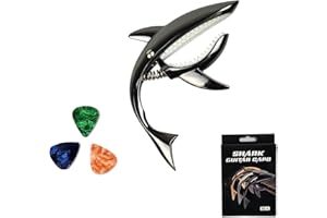 YOUNLEN Guitar Capo capo for acoustic guitar Zinc Alloy Capo Shark Guitar Capo Suitable for acoustic and electric guitars, ukulele 6+12 strings（black）