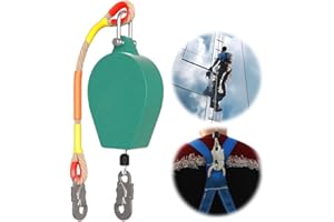 Lotvic Dispositivo Anticaduta Retrattile 10m, Anticaduta a Richiamo Automatico, Anticaduta di Tipo Retrattile, Dispositivo di Sicurezza Dell'altezza per Ponteggi e Tetti, Carico Massimo 150 kg