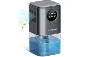 Deumidificatore Casa Muffa 1700ML, Homtronics Deumidificatore Portatile Silenzioso, Timer 24 ore, Automatico, con 7 Colori di Luce per Camera per Armadio, Guardaroba, Bagno